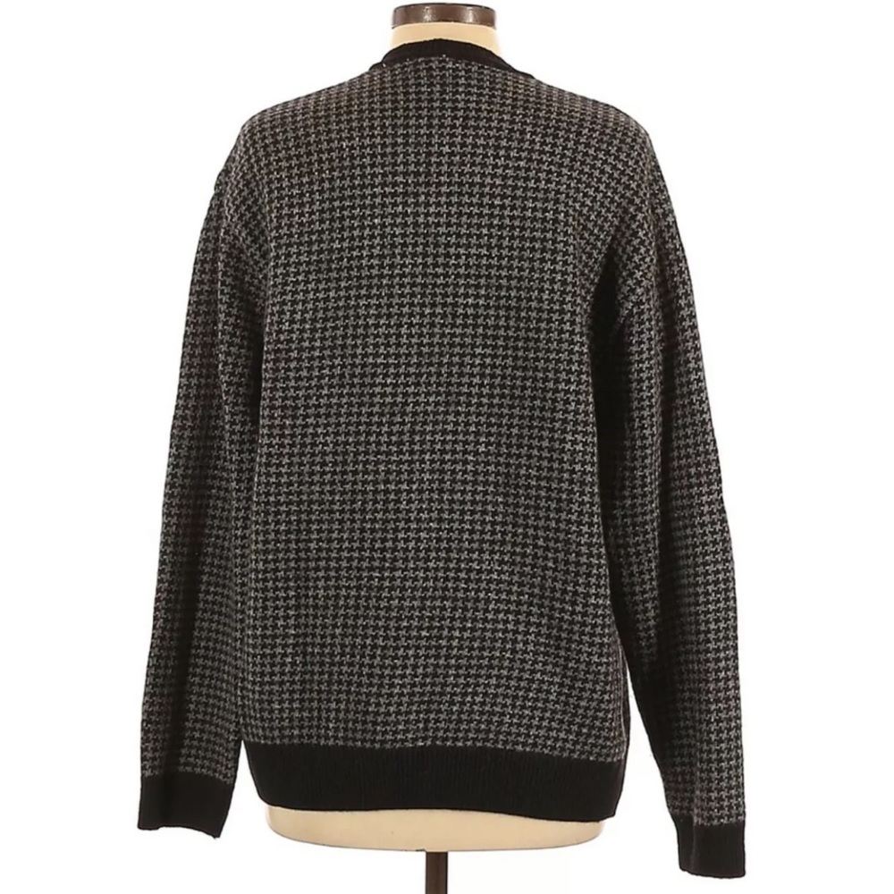 Merona Pullover Sweater Size Large Gray Black Houn - Picture 2 of 9
